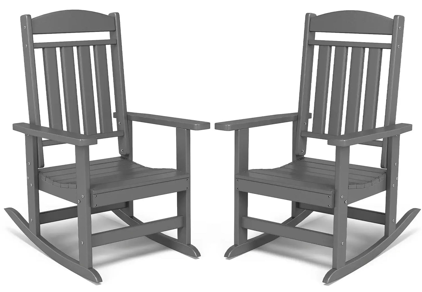 FOOWIN 2pcs Oversized High Back Outdoor Patio Rocking Chair All Weather HDPE Porch Rocker Adult Garden Lawn Indoor from PriceLows™