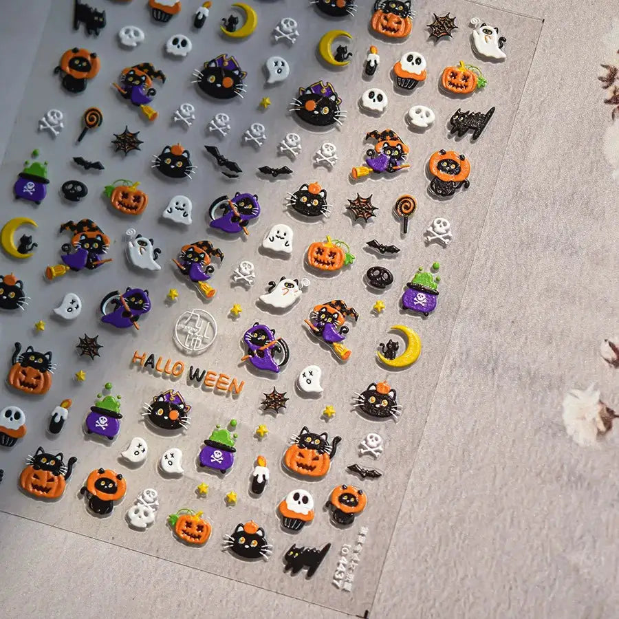Jelly Halloween Skeleton Stickers Nail Art Cool Evil dark style decorative Nails Sticker DIY Trendy Manicure Ornaments Supplier from PriceLows™