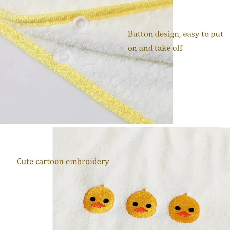 Hooded Baby Bath Towel | Coral Velvet | Cartoon Embroidery | Age 1-3 Years