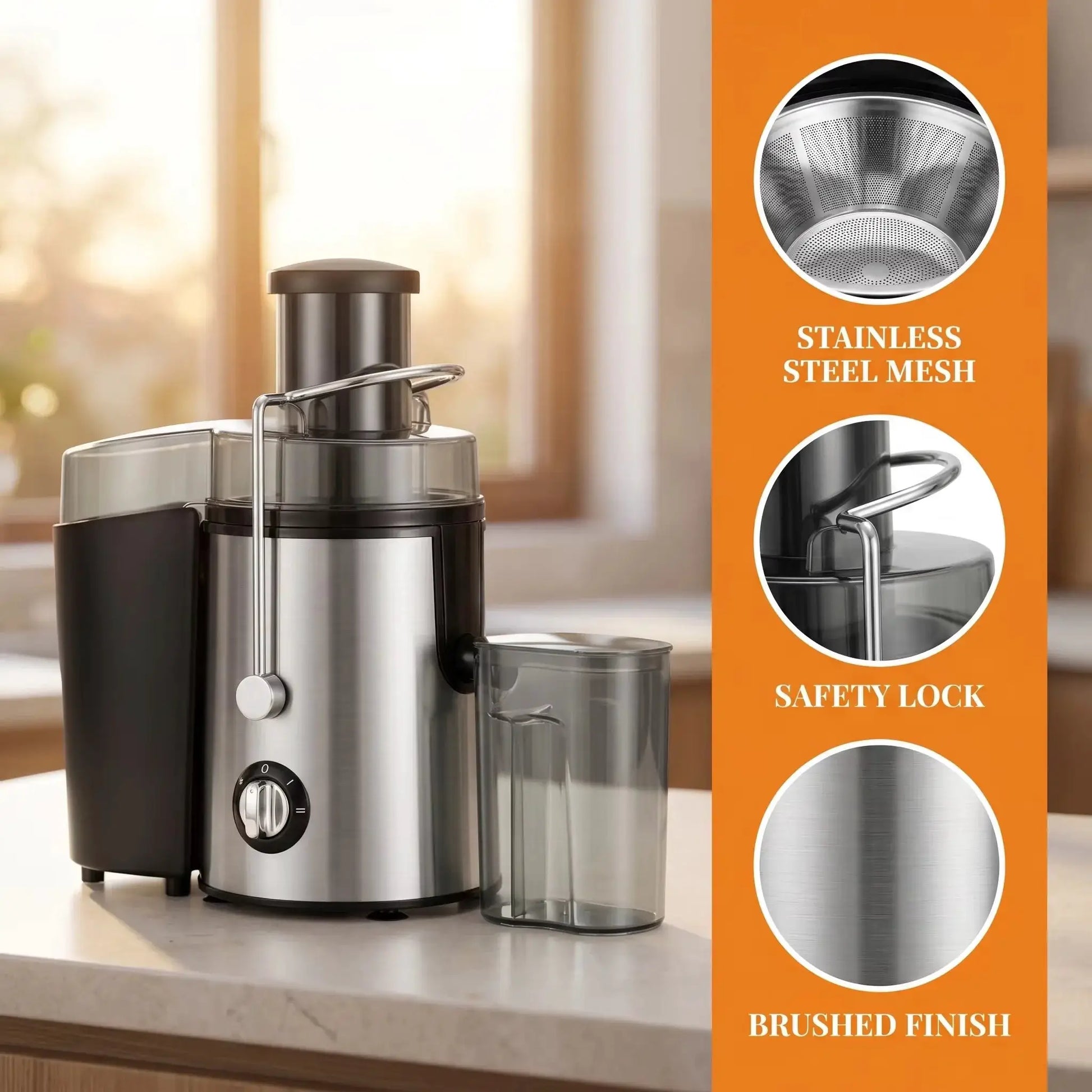 Bestselling Stainless Steel Juicer! 800W High Power, Residue-Free Fresh Juice, Healthy Drinks Made Effortlessly from PriceLows™