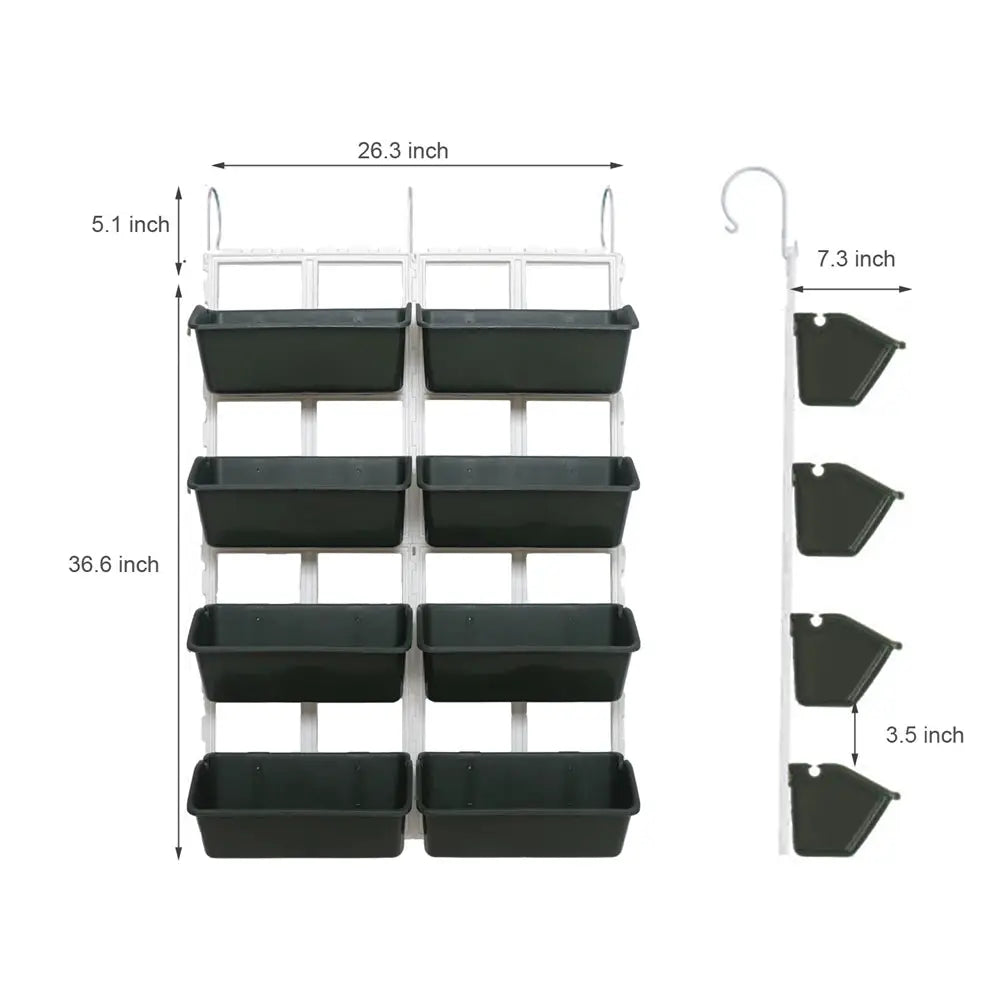 4 Tier Wall-Mounted Elevated Garden Planter Raised Bed Vertical Flowers Pots Plant Container Accessories Flower Garden Supplies from PriceLows™