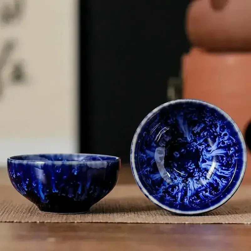 1pc Multicolor Kiln Fambe Porcelain Tea Cup Large Kung Fu Temmoku Glaze Ceramics Japanese Master Teacup Retro Single Tea Cups from PriceLows™