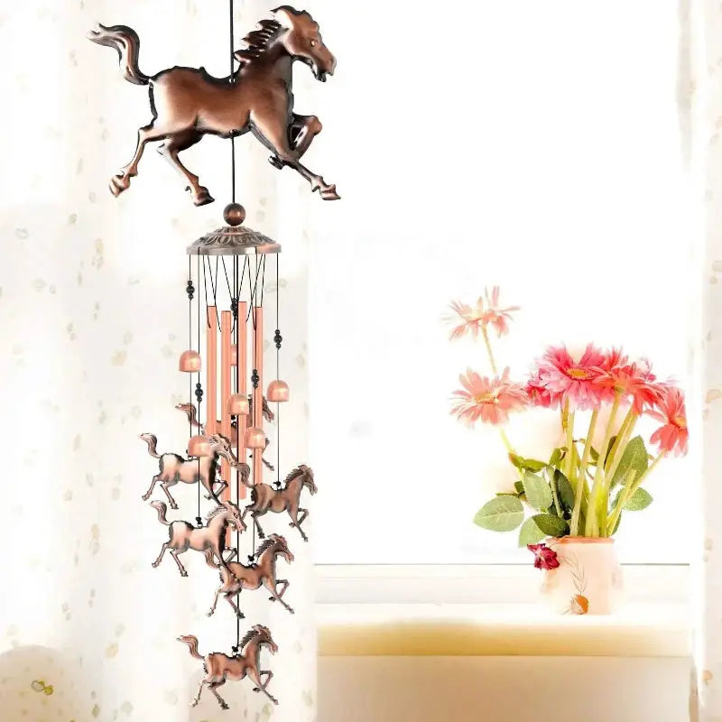 Horse Themed Wind Chimes for Women Mom - Clearance Copper Outdoor Patio Decor, House Warming Gifts for Garden Porch Yard from PriceLows™