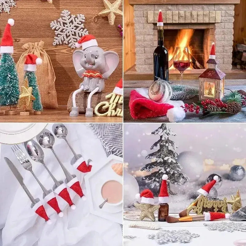 Mini Santa Hats | Single Sided Velvet | Size 7 By 4 Cms