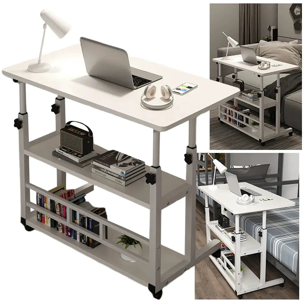 Height Adjustable Computer Desk Multi-Layer Storage Stand-up Workstation Height Adjustable Laptop Desk for Dormitory and Bedroom from PriceLows™