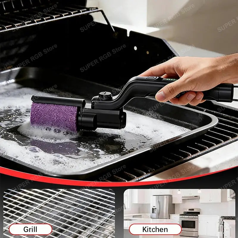Electric Grill Cleaning Brush | 3 Speed Rotary | Cordless 2600mAh | Adjustable
