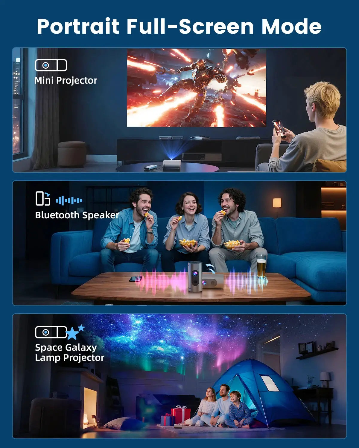 Portable Cinema Projector | Android 13 | Wifi 6 | Compact