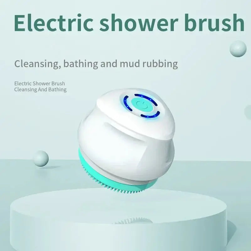 Auto Rotating Electric Waterproof Massage Shower Brush Multi-function Silicone Massage Bath Brush with 5 Large Brush Heads from PriceLows™