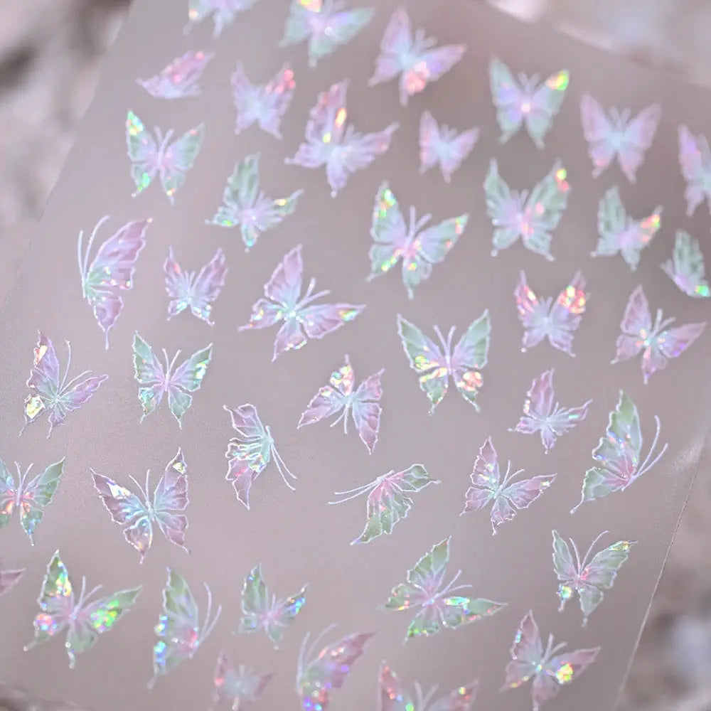 5D Pink Blue Floral Nail Art Stickers Petals Leaf Plant Embossed Nail Decals Spring Summer Flower Design for DIY Nail Supplies from PriceLows™