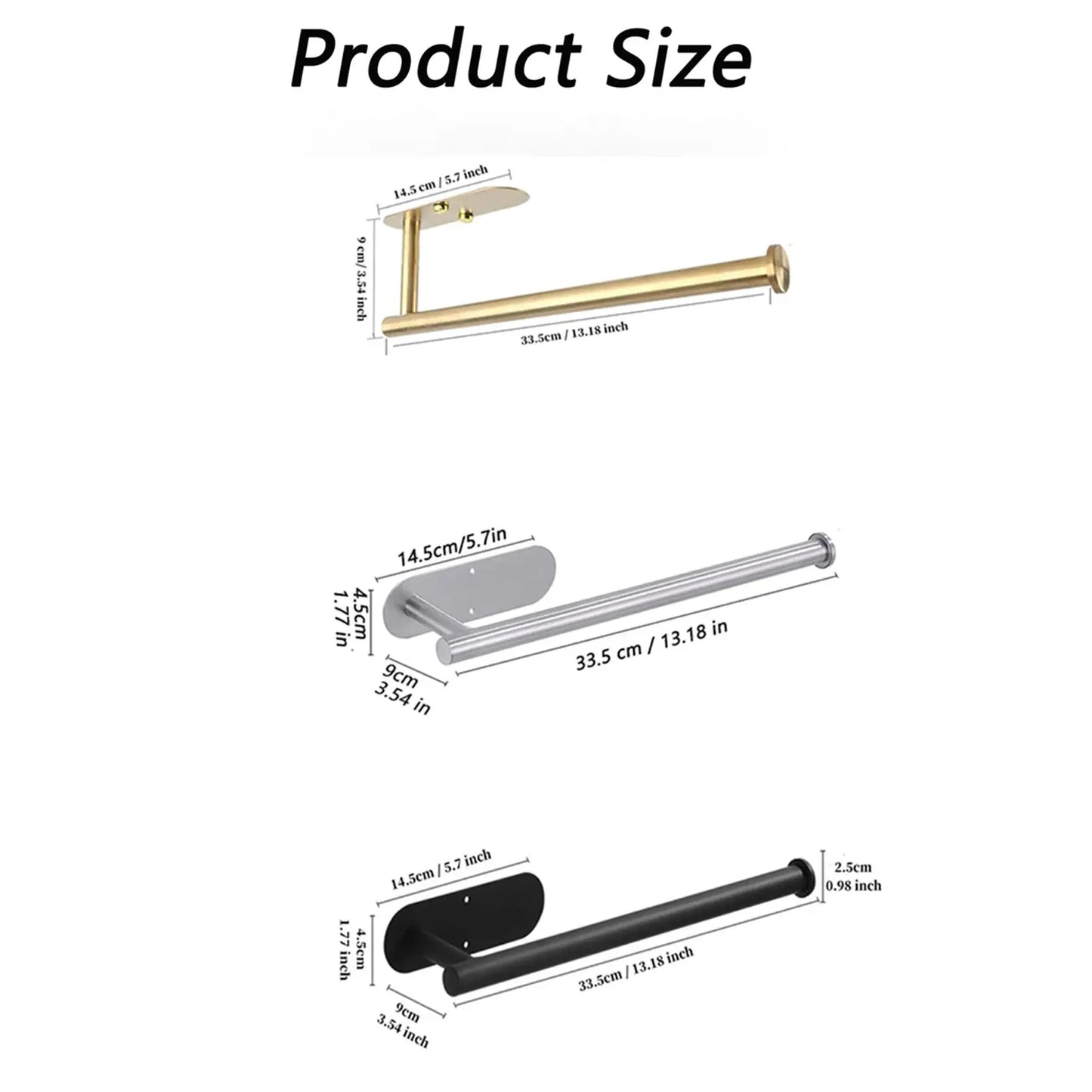 33cm Paper Towel Holders For Kitchen,AdhesiveToilet Paper Holder,Tissue Dispenser,Cabinet Storage Organizer,Towel Rack For Home from PriceLows™