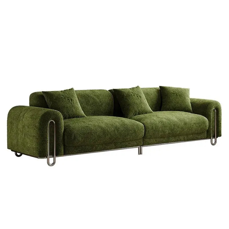 Fabric Sofa | Cream Chenille | Mid Century Style | Small Living Room from PriceLows™