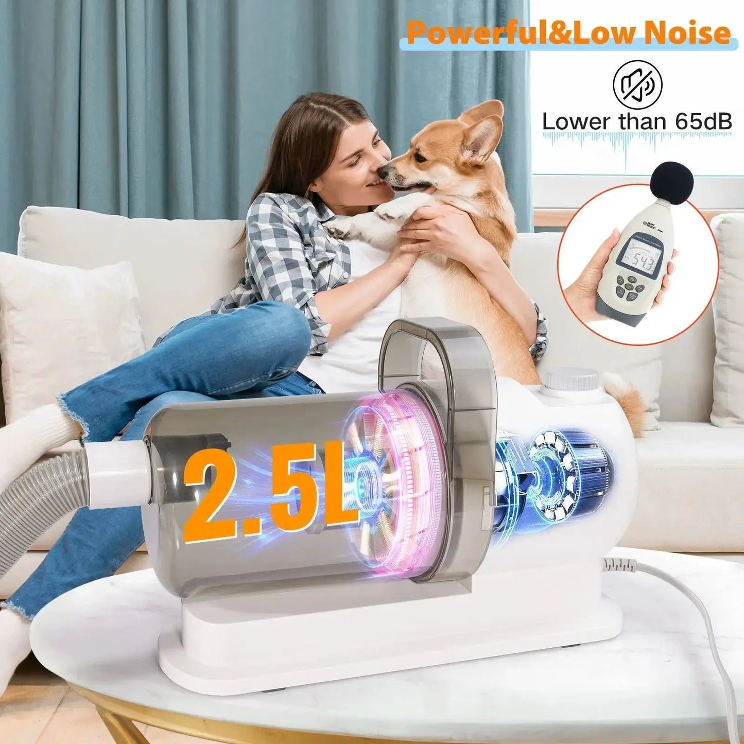 Dog Hair Vacuum | 6 In 1 Design | Powerful Suction | 1-2 L Dust Box