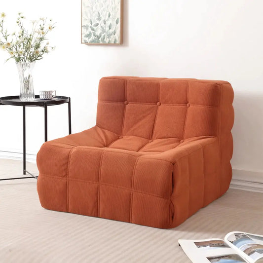 Floor Chair | Plush Corduroy Fabric | Tufted Modular | Single Size from PriceLows™