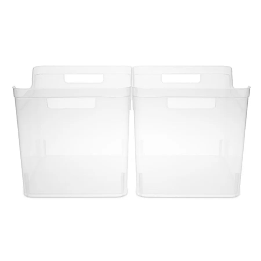 Wide Shelf Bin Set Clear Plastic Open Storage Containers for Home, Office Kitchen Organization Multi-purpose Stackable Organize from PriceLows™