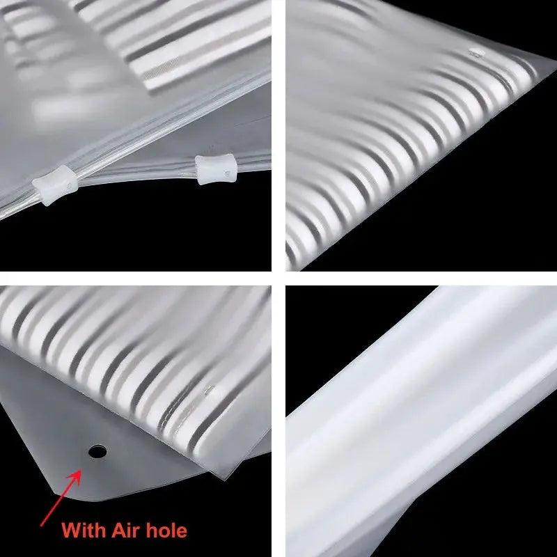 Zipper Bags | 10 Pieces | Frosted Matte Plastic | Multiple Sizes