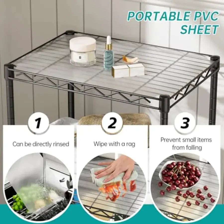 Shelf Closet Wire Shelving Adjustable Metal Unit for Laundry Room Organization Bathroom Kitchen Home Storage with Wheels Small from PriceLows™