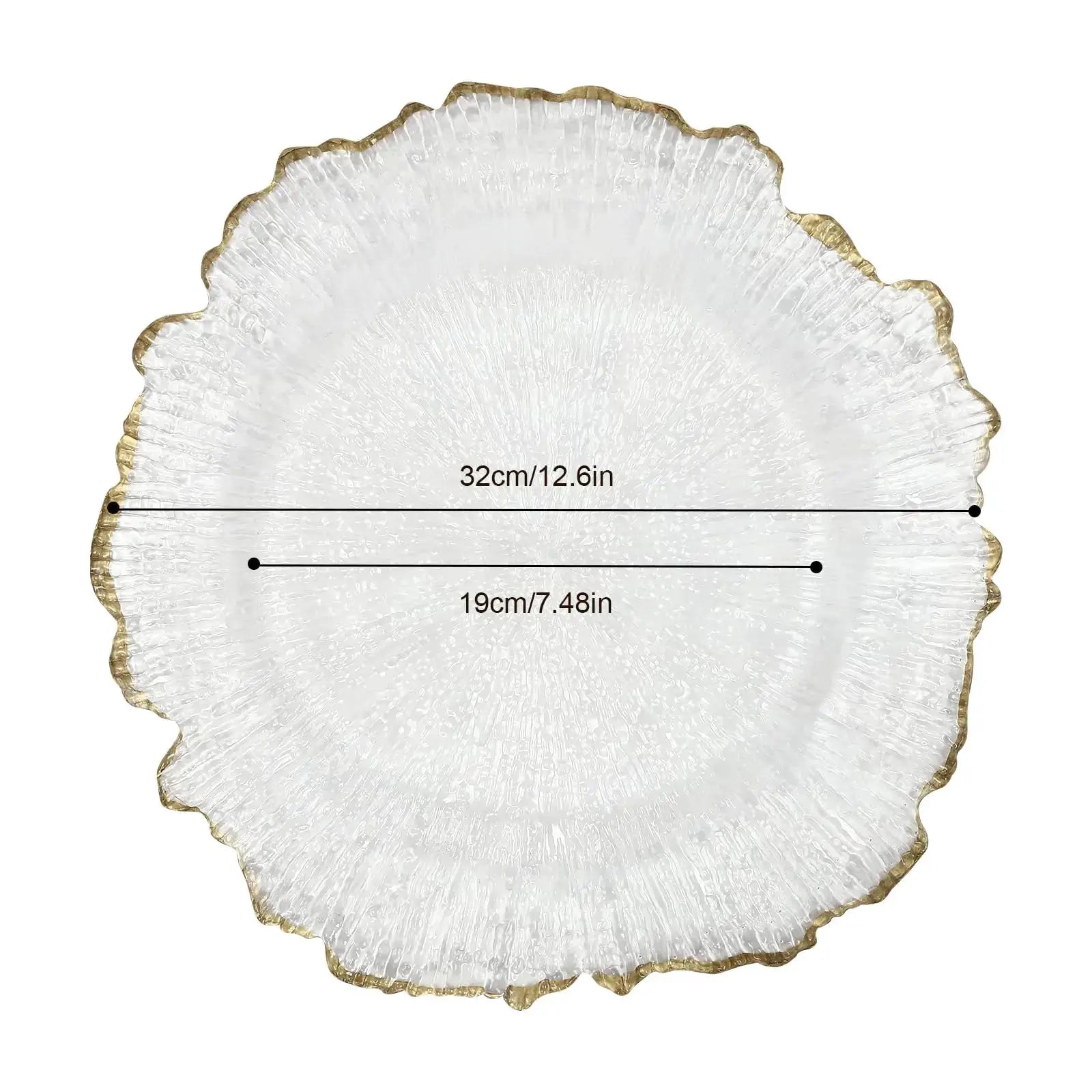 25Pcs Flower Shape Food Plate, 12.6 inch Table Charger Plate, Dinner Charger Plates for Home Kitchen Wedding Party (Gold) from PriceLows™