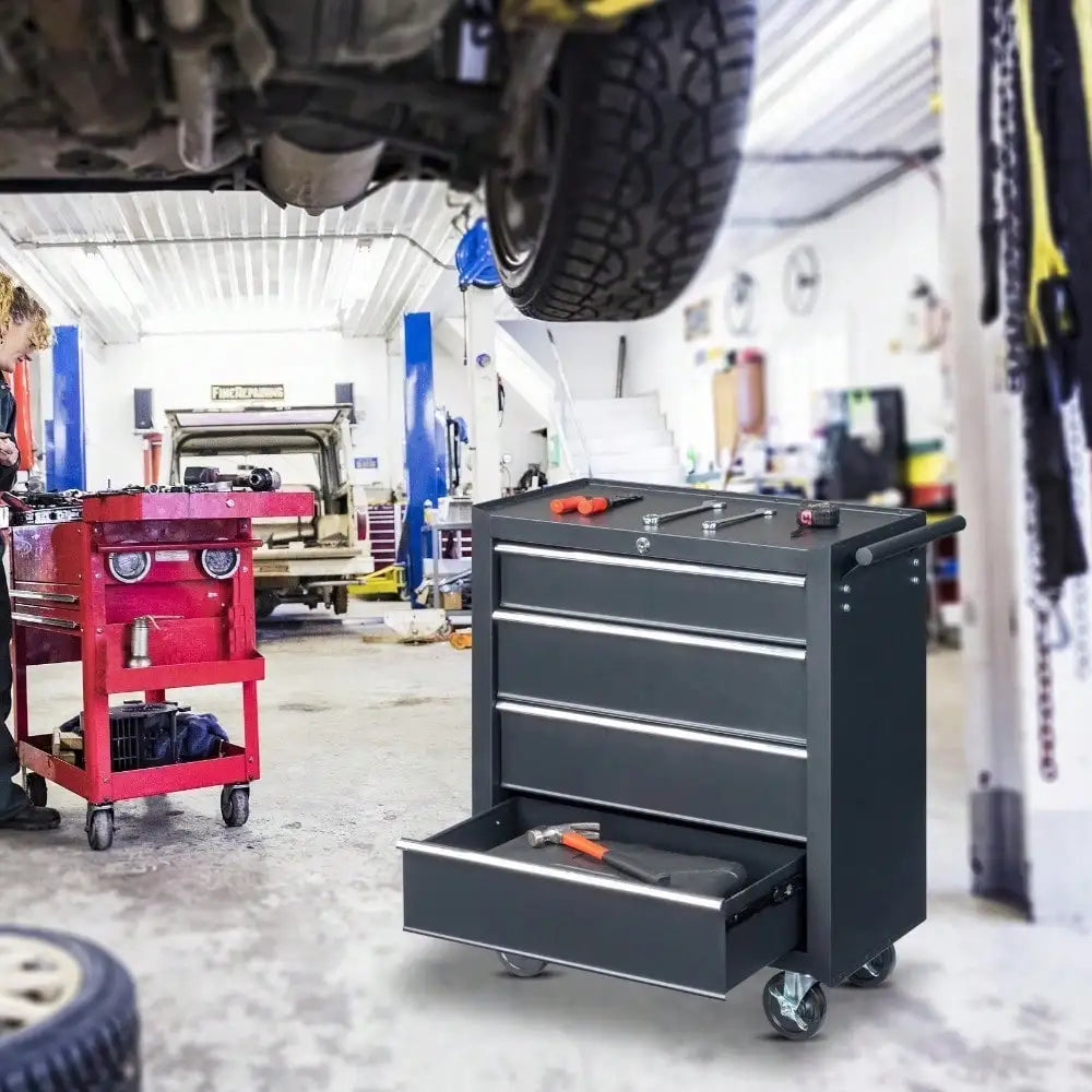 Black 4 Drawers Rolling Garage Workshop Tool Organizer Tool Chest Tool Cabinet from PriceLows™
