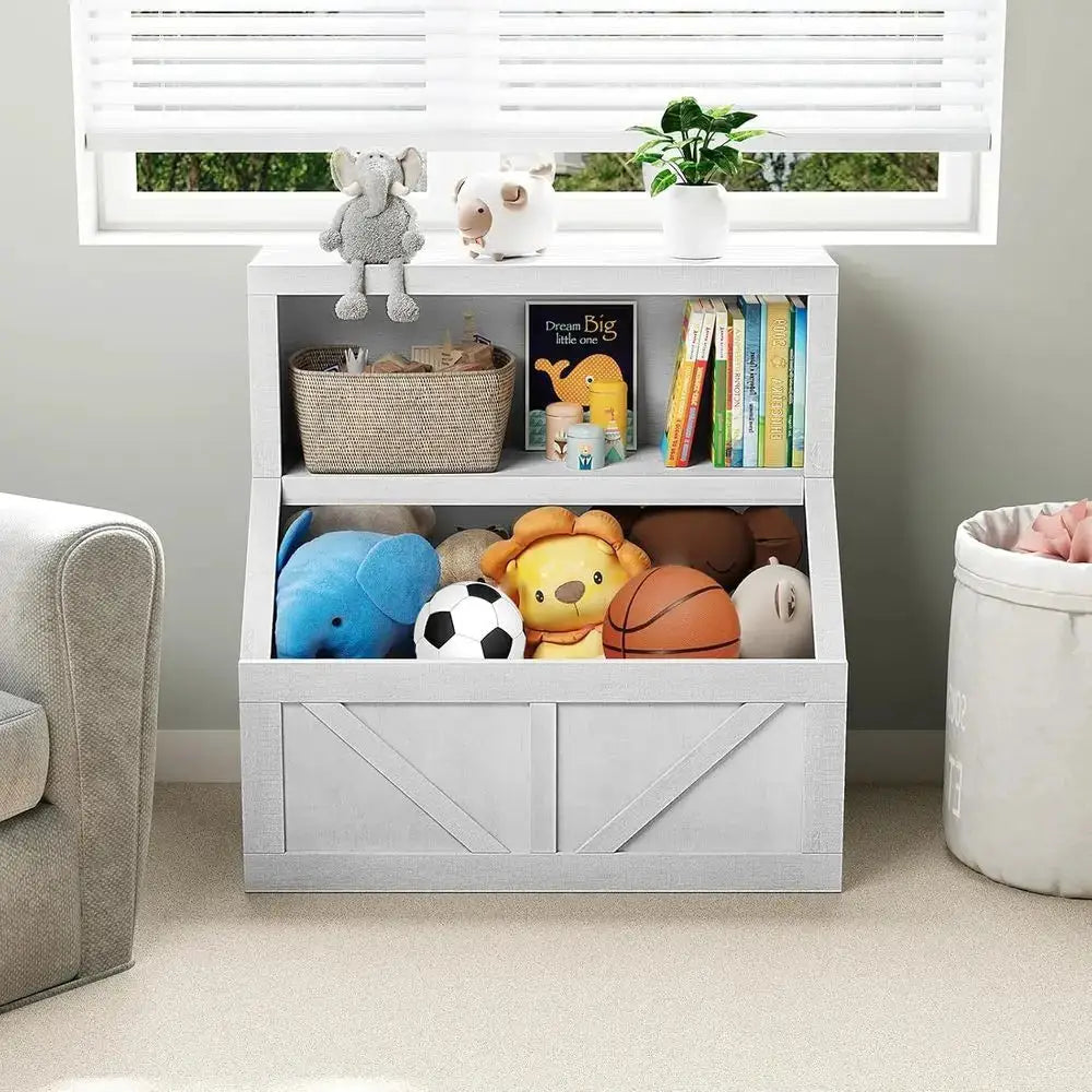 Kids Bookshel, Toy Storage, Wooden Toddler Bookcase Cabinet with Storage Organizer, Children's Large Cubbies or Playr from PriceLows™