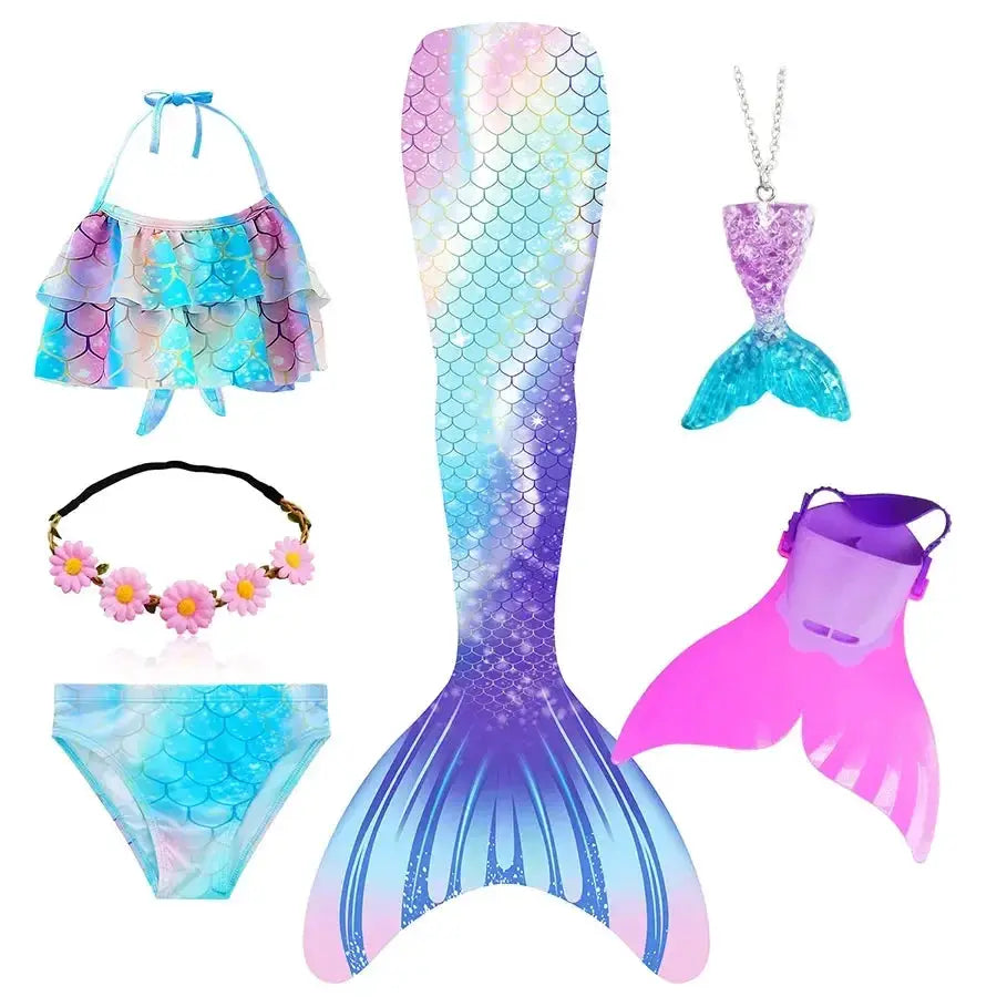 Girls Swimming Mermaid Tail Mermaid Costume Dress Cosplay Christmas Birthday Gift Swimsuit Can Add Monofin Fin Halloween Costume from PriceLows™