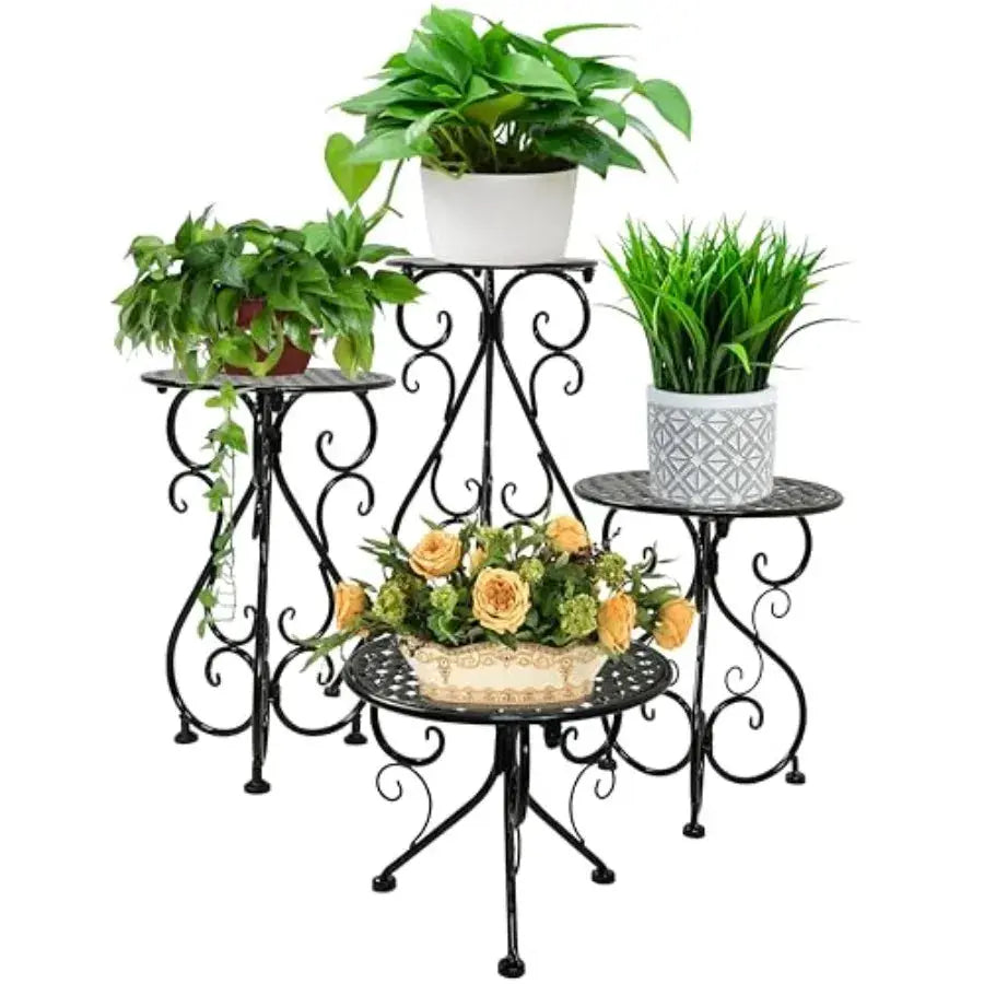 4-Pack Metal Plant Stand for Indoor Outdoor Heavy Duty Flower Pot Stands for Multiple Plants Rustproof Iron Planter Holder Disp from PriceLows™