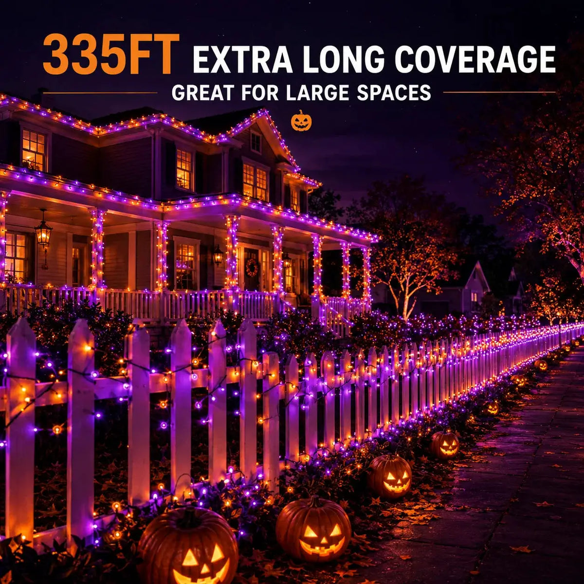 Halloween Solar String Lights | 335 Ft Length | 800 LED Bulbs | With Remote