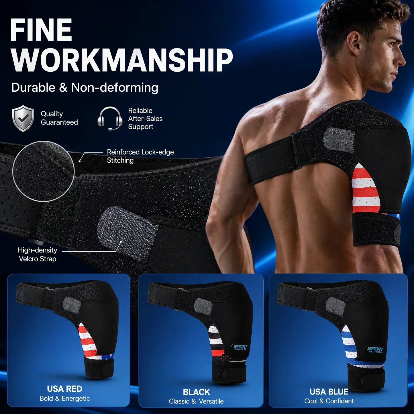 Shoulder Support Brace | Adjustable Stabilizer | Ice Pocket Breathable Neoprene