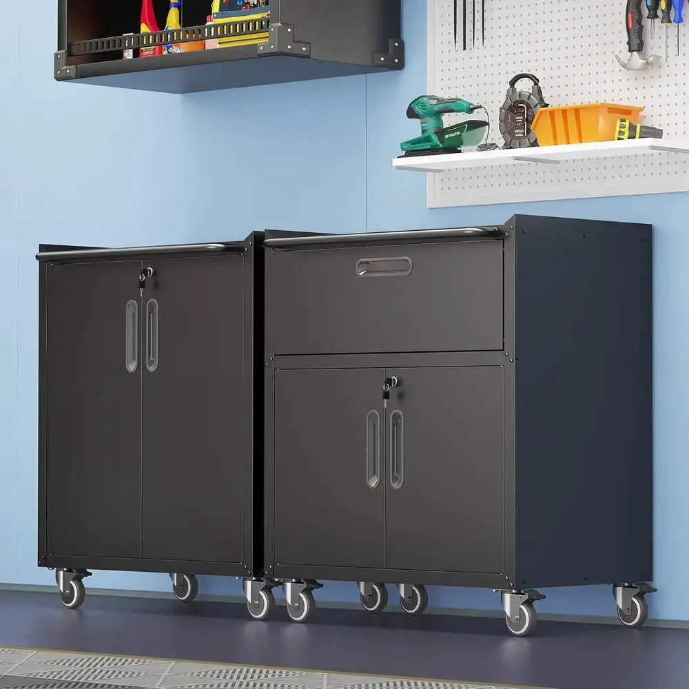 Heavy-Duty Rolling Storage Cabinet with Lock and Metal Tool Cabinet Wheels for Garage, Workshop, or Warehouse from PriceLows™