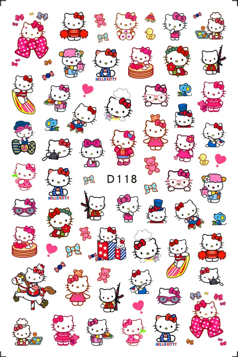1PCS Cartoon Kawaii Pokémon Nail Stickers 3D Sanrio Hello Kitty Stickers For Nails Nails Accesories Anime Kuromi Nail Supplies from PriceLows™