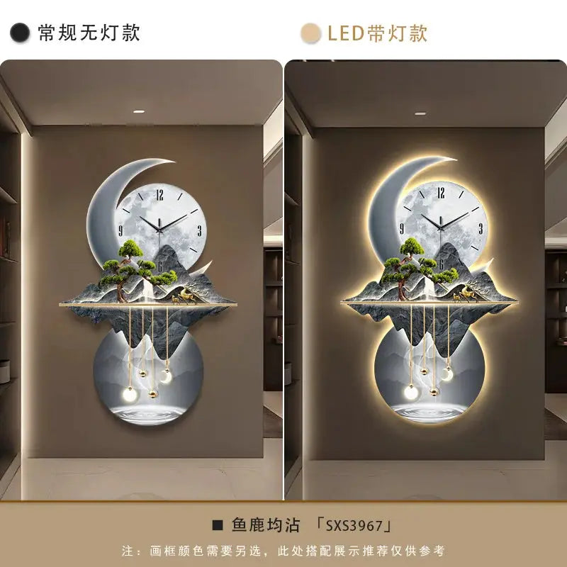Aesthetic Minimalist Living Room LED Wall Clock Luxury Restaurant Digital Clock Corridor Wall Lamp Mute Hang Clock Home Decor from PriceLows™