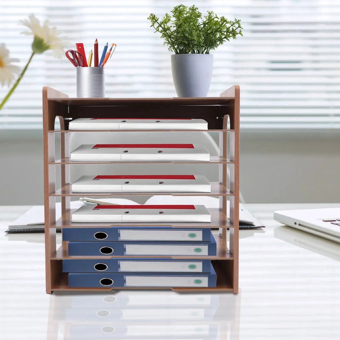 7 Tiers Desk File Organizer Holder Office A4 Paper Letter Tray Document Storage from PriceLows™
