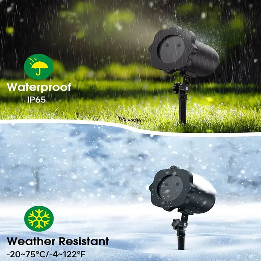 LED Laser Projector | IP65 Waterproof | Remote Control | Warm White