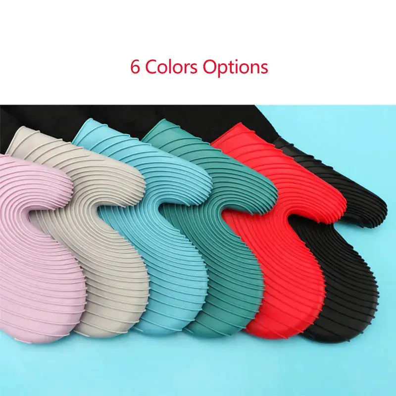 Silicone Oven Mitts | Slip Resistant | Waterproof, Soft Polyester Lining | Set