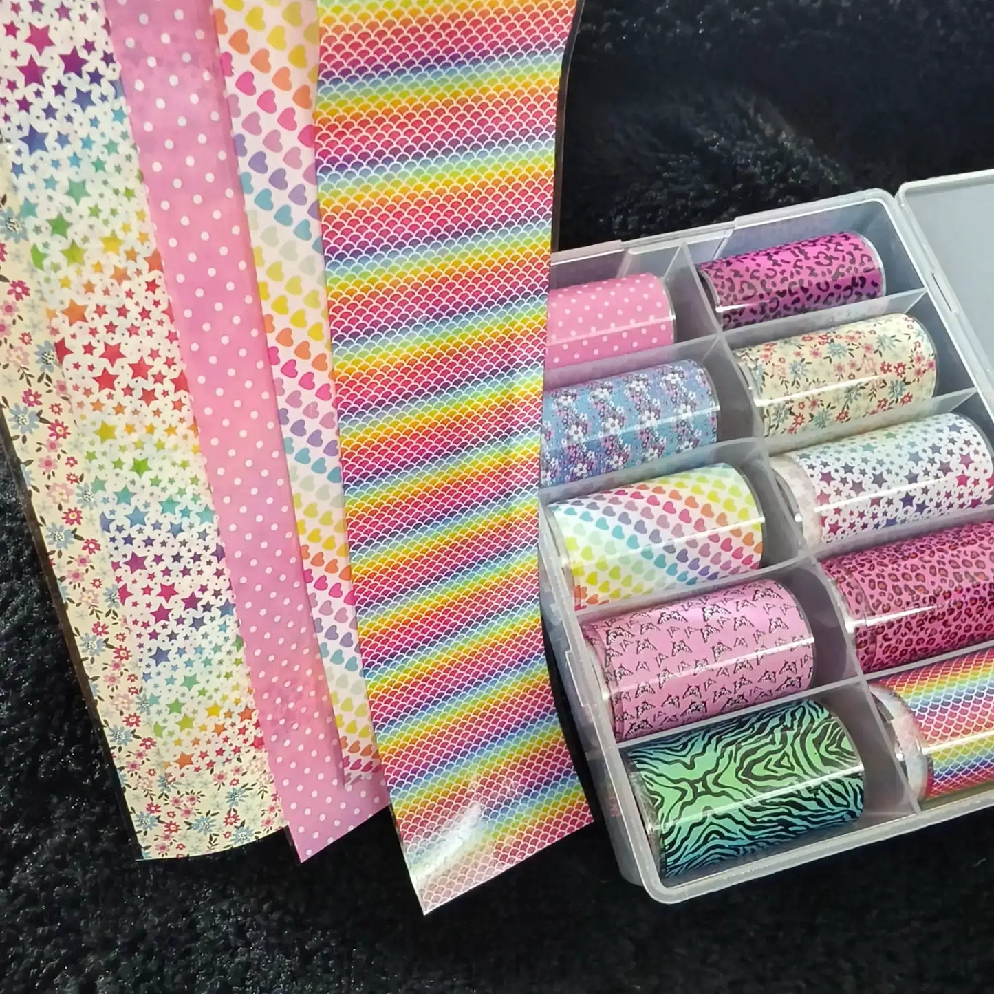 10Rolls Halloween Flower Plaid Angel Marble Bow Nail Foils Transfer Paper Nail Art Stickers Decal Nails Decoration from PriceLows™