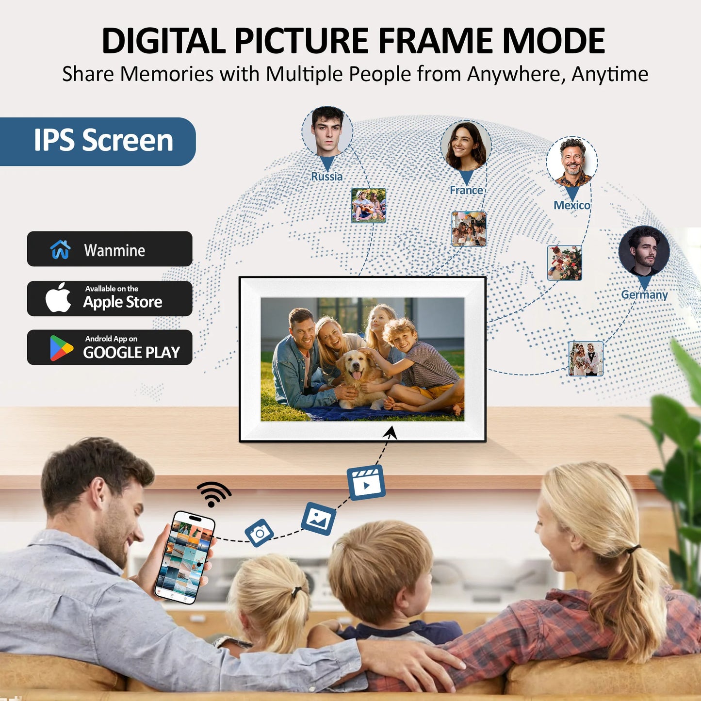 Digital Photo Frame | 10.1 Inch Touch Screen | 1280x800 Display | 32 GB Built-In