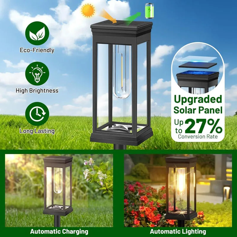 2/4/6Pcs Retro Solar Pathway Warm Lights Outdoor Waterproof Garden Incandescent Bulb for Walkway Yard Backyard Landscape Decor from PriceLows™
