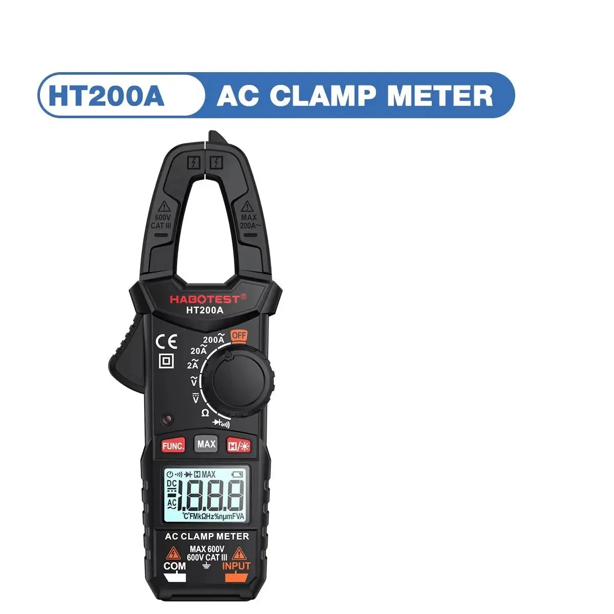 HABOTEST HT200A HT200B Clamp Meter Digital Multimeter, AC Current Ammeter Voltage Tester, 2000 Counts for Electricians Home Use from PriceLows™