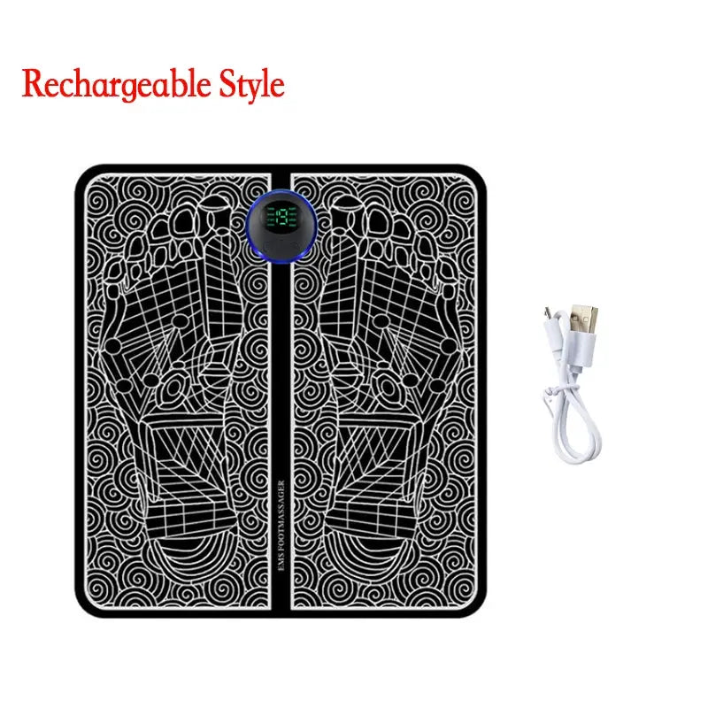 EMS Foot Massager Mat | 8 Modes 19 Levels | Rechargeable USB | Remote Controlled