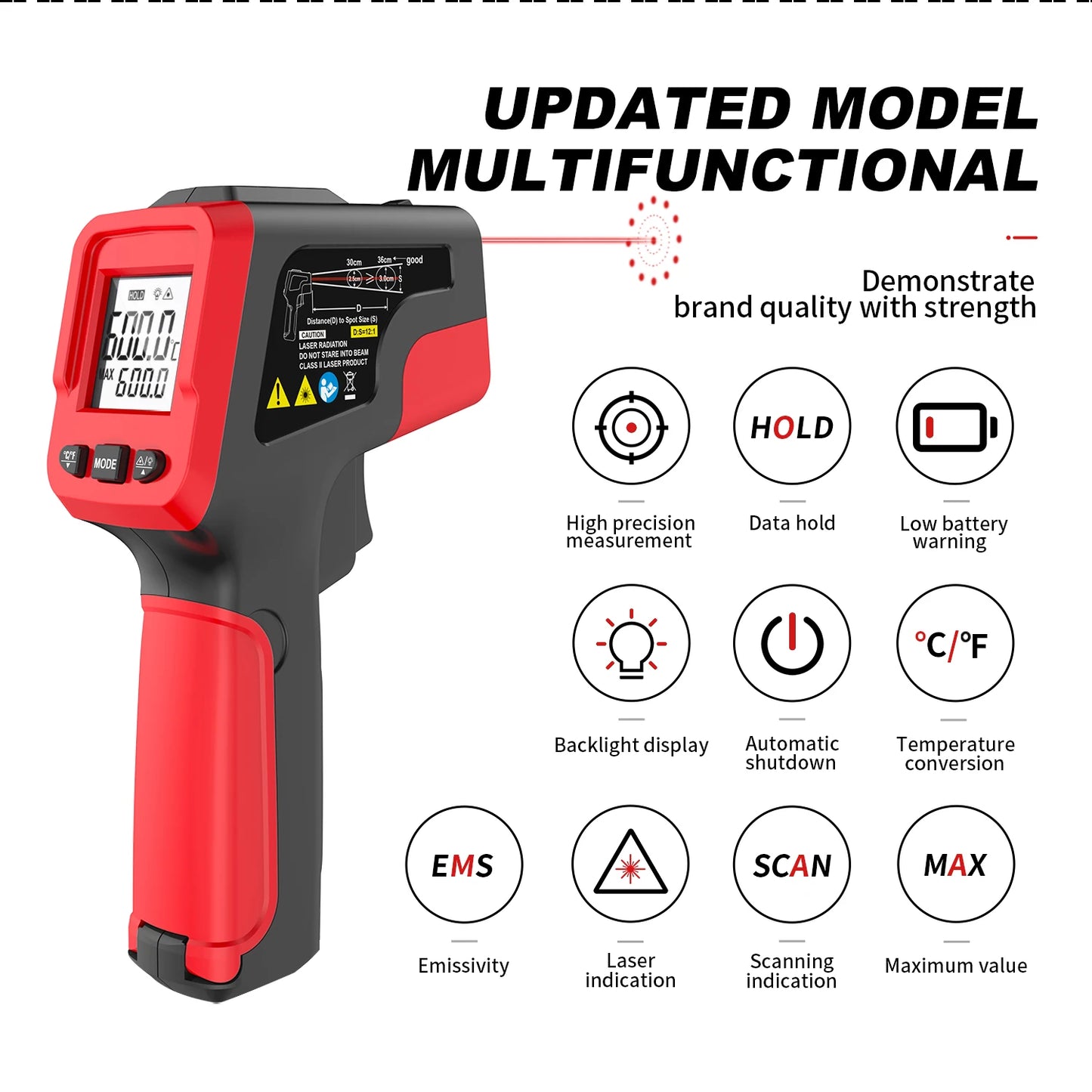 Infrared Thermometer Gun | Non Contact | 1.9 Inch Display
