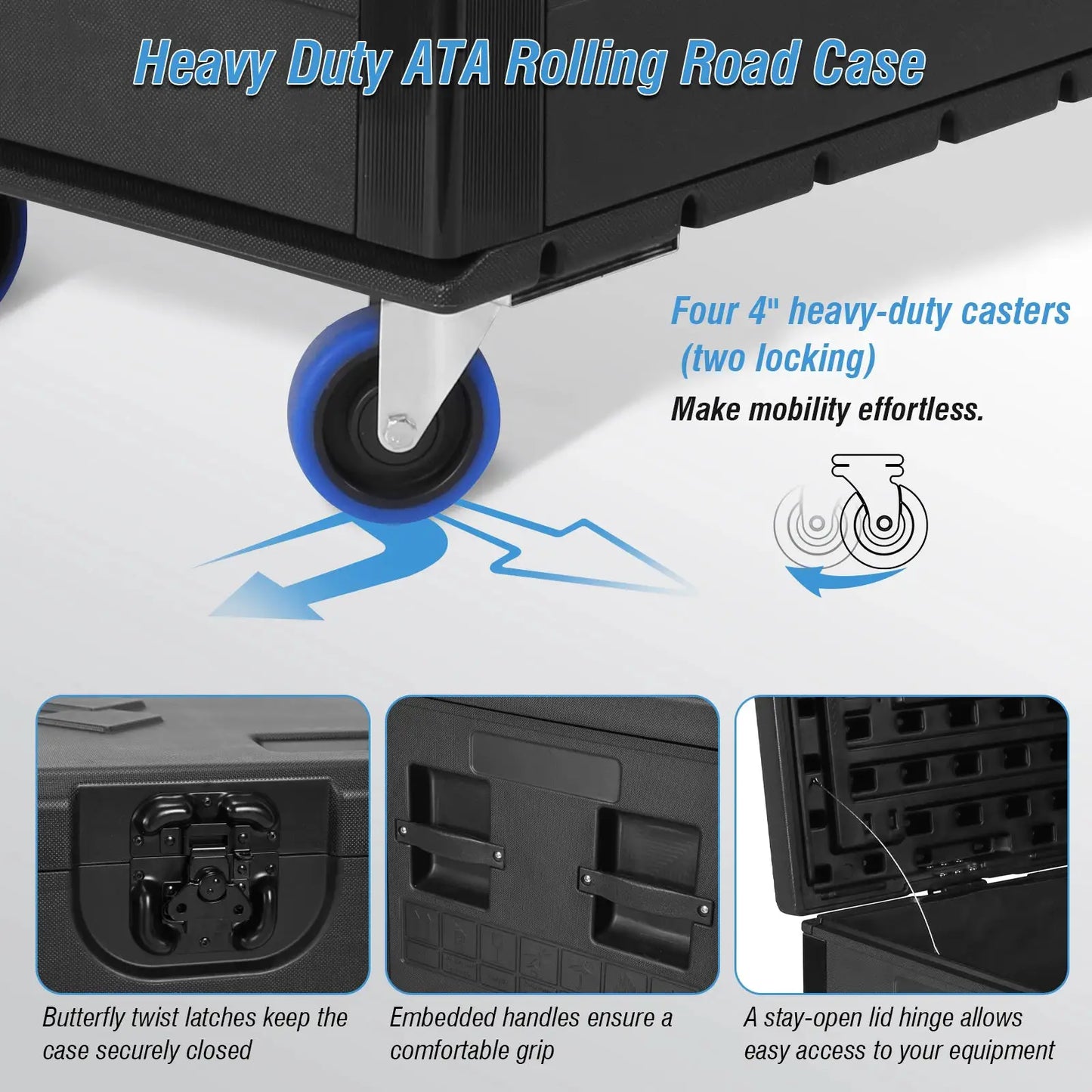 Cable Flight Case Mobile Wheel Storage Toolbox Large 20-inch Microphone Receiver Cabinet Suitable for Various Electronic Devices from PriceLows™