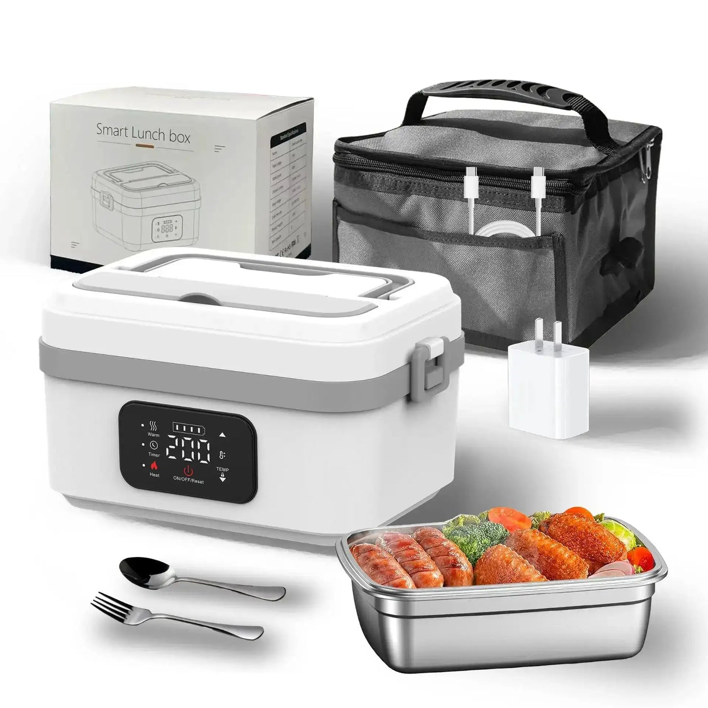 Portable Cordless Electric Lunch Boxes Automatic Self-Heating Food Warmer for Office School from PriceLows™