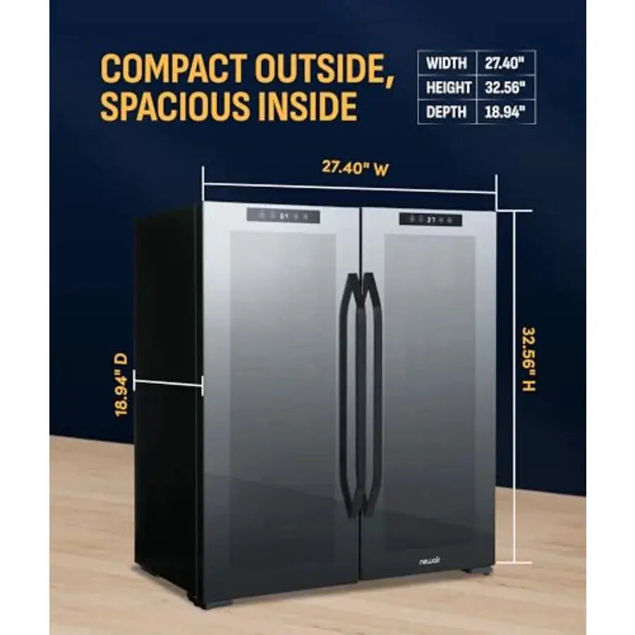 27 Dual Zone Beverage Refrigerator Wine Cooler for 18 Bottles 59 Cans Freestanding or Built-In Under Counter Mini Fridge for Be from PriceLows™
