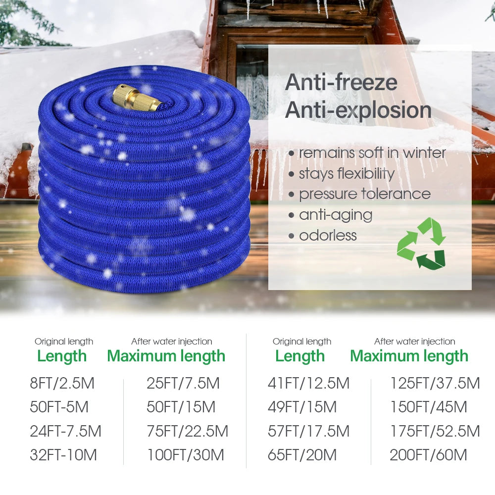 17/25/33/50/75/100/125/150FT Magic Watering Hose 3x Retractable Expandable Garden Hose High Pressure Car Wash Scalable Tube from PriceLows™