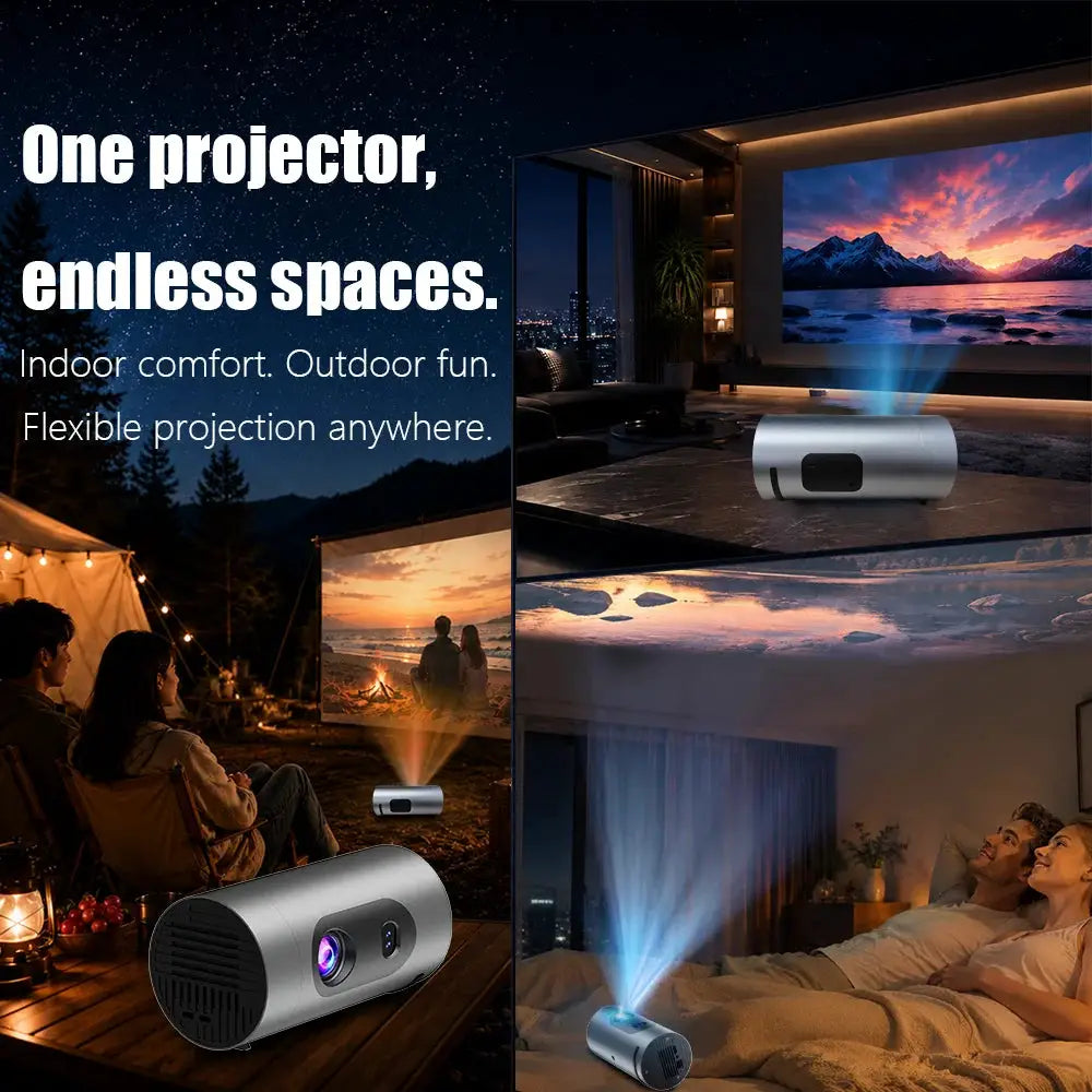 Home Projector | Android 13 | Wi-Fi 6 | Built-In Speaker