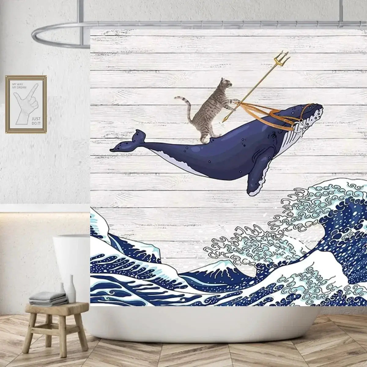 Funny Shower Curtains Bathroom Curtain With Hooks Decor Waterproof Cute Cat Dinosaur Bath Polyester Fabric 3D Cortinas De Ducha from PriceLows™