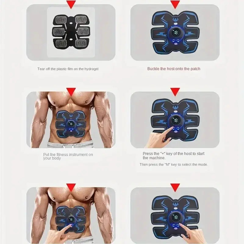 EMS Muscle Stimulator | USB Rechargeable | Wireless Operation | Abdominal Pads