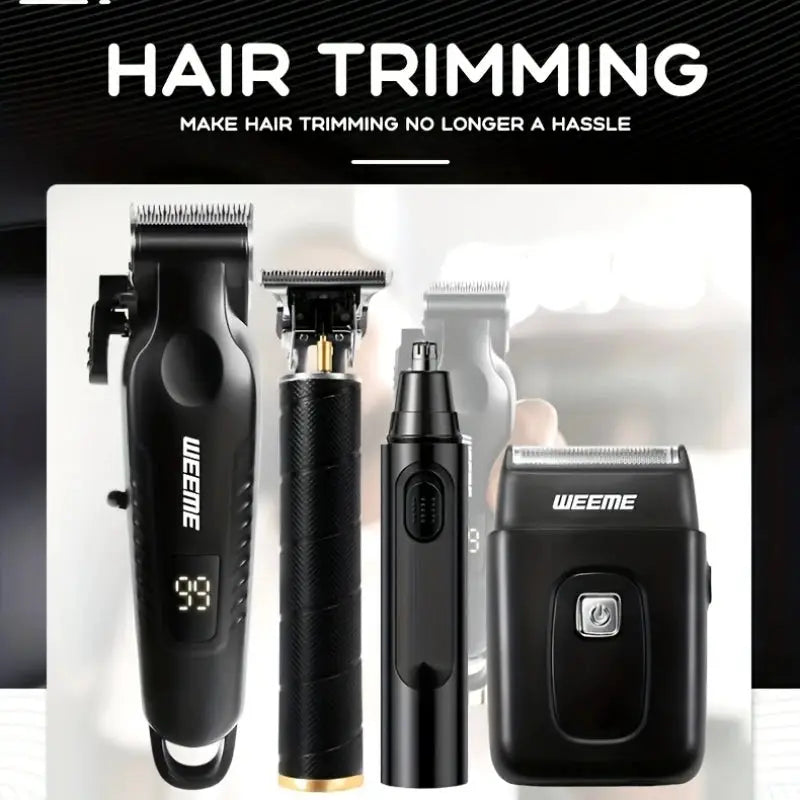 Men Grooming Kit | USB Rechargeable | LCD Display | 4 in 1 Kit
