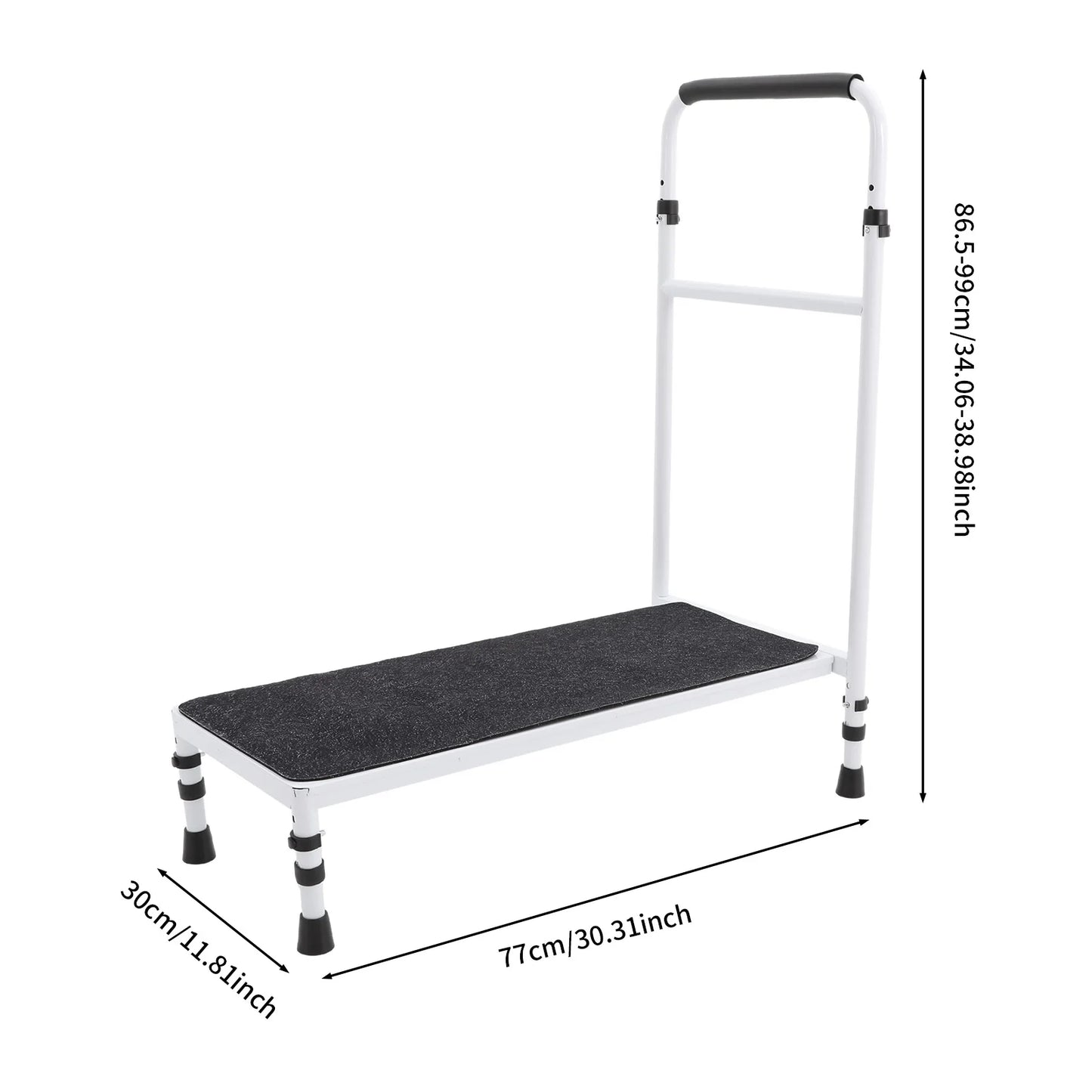 Bedside Step Stool Elderly Bed Step Heavy Duty Bed Step with Stable Assist Rail for the Ederly People with Hip or Leg Injuries or Anyone with Limited Mobility from PriceLows™