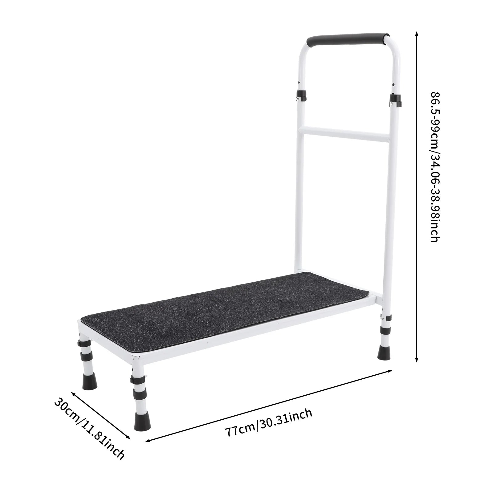 Bedside Step Stool Elderly Bed Step Heavy Duty Bed Step with Stable Assist Rail for the Ederly People with Hip or Leg Injuries or Anyone with Limited Mobility from PriceLows™