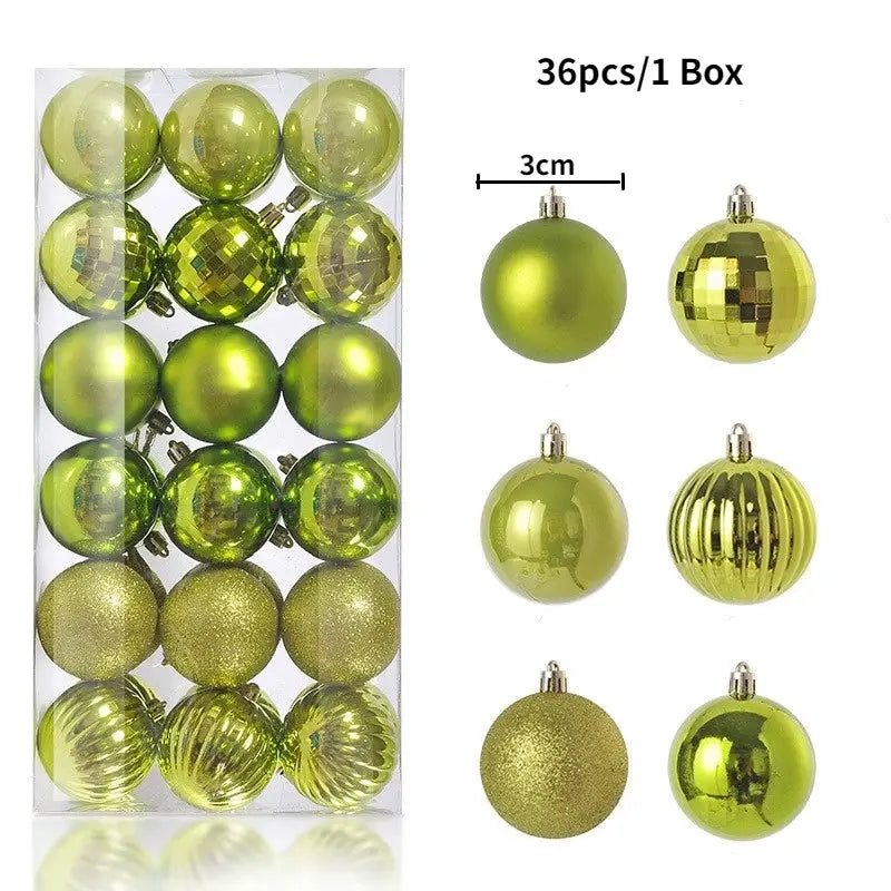 Christmas Tree Ornaments | Plastic Baubles | Indoor Decor | 24 Or 36 Pcs